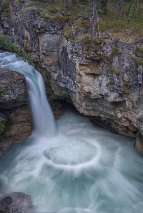 Beauty Creek 2 Waterfall and plunge pool in Beauty Creek, Jasper National Park